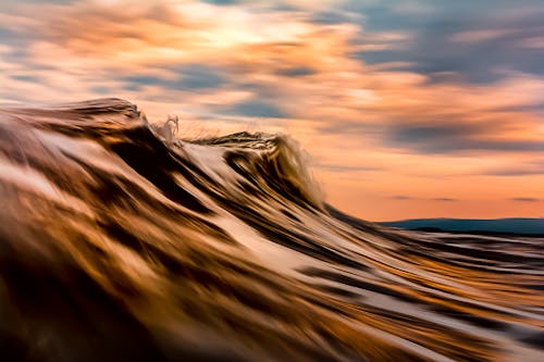 Close up of Wave at Sunset