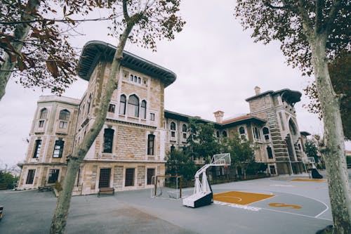 Outdoor Basketball Court in Istanbul Erkek high School in Turkey