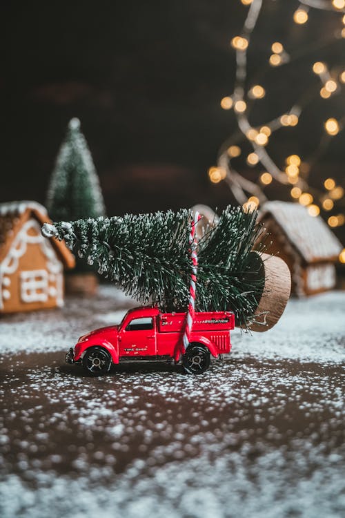 Photo of Christmas Landscape Creating with Toys