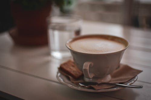 คลังภาพถ่ายฟรี ของ กาแฟ, กาแฟในถ้วย, คาปูชิโน่