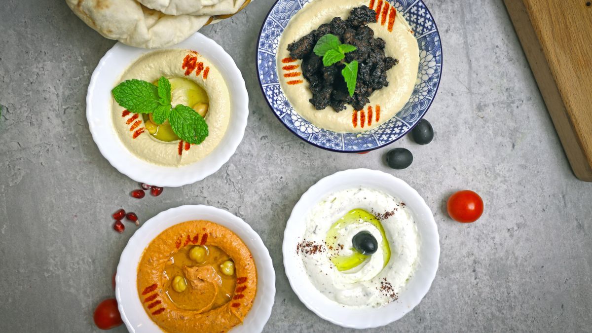 Labneh plate with cherry tomatoes and mint
