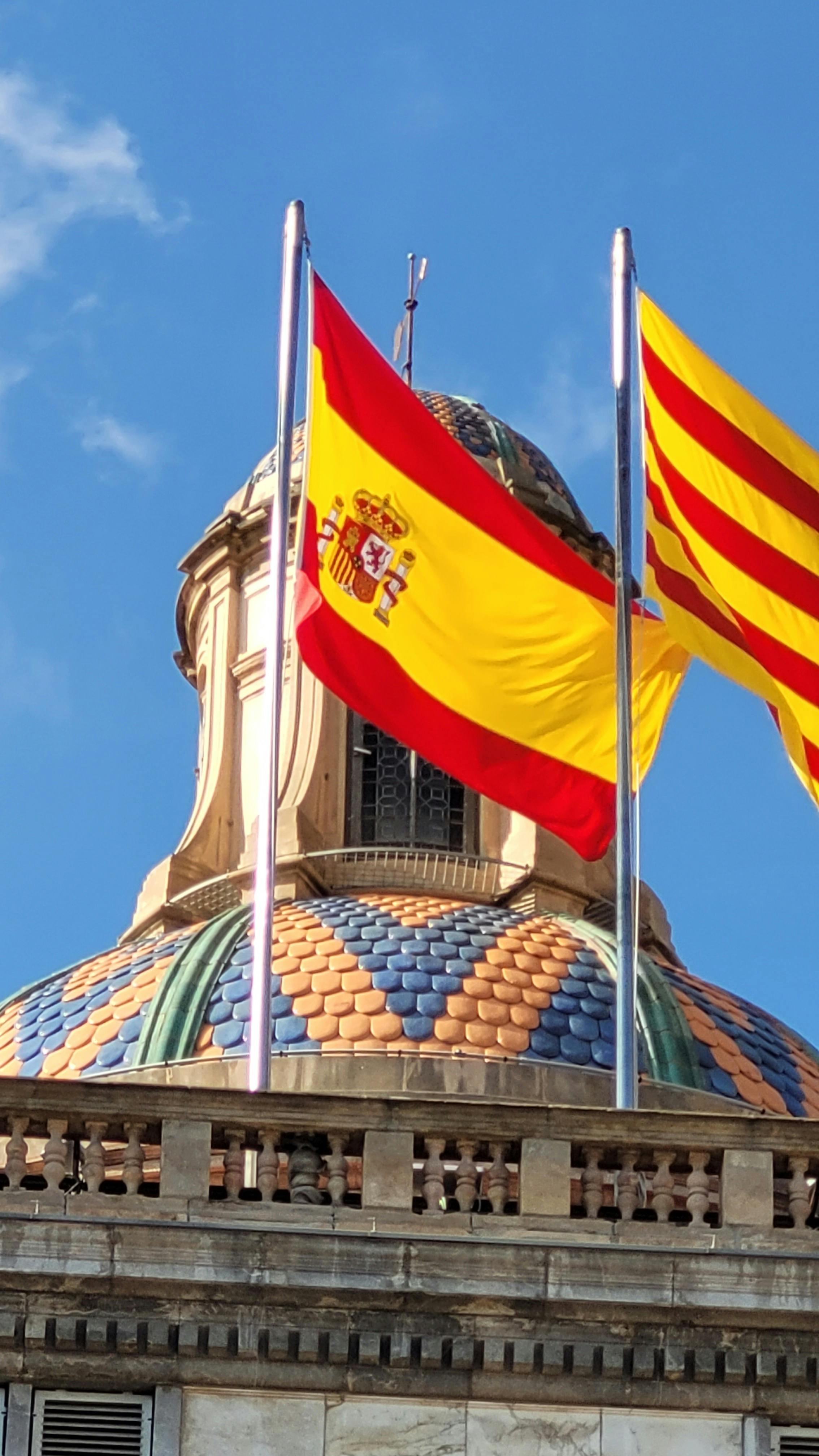 flag poles near dome roof