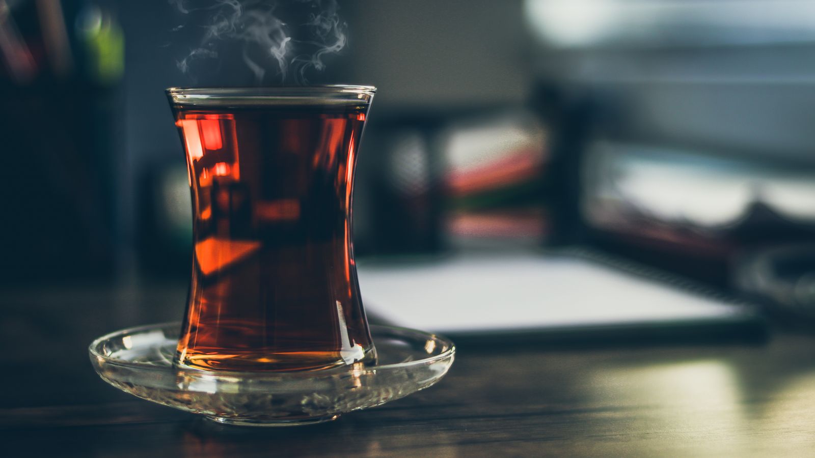 Steaming black tea in a traditional glass — photo by Hasan Albari on Pexels Steaming black tea in a traditional glass