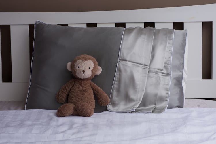 A Monkey Teddy On The Bed