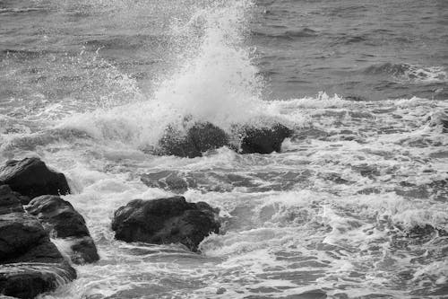 Wave Crashing on Rock