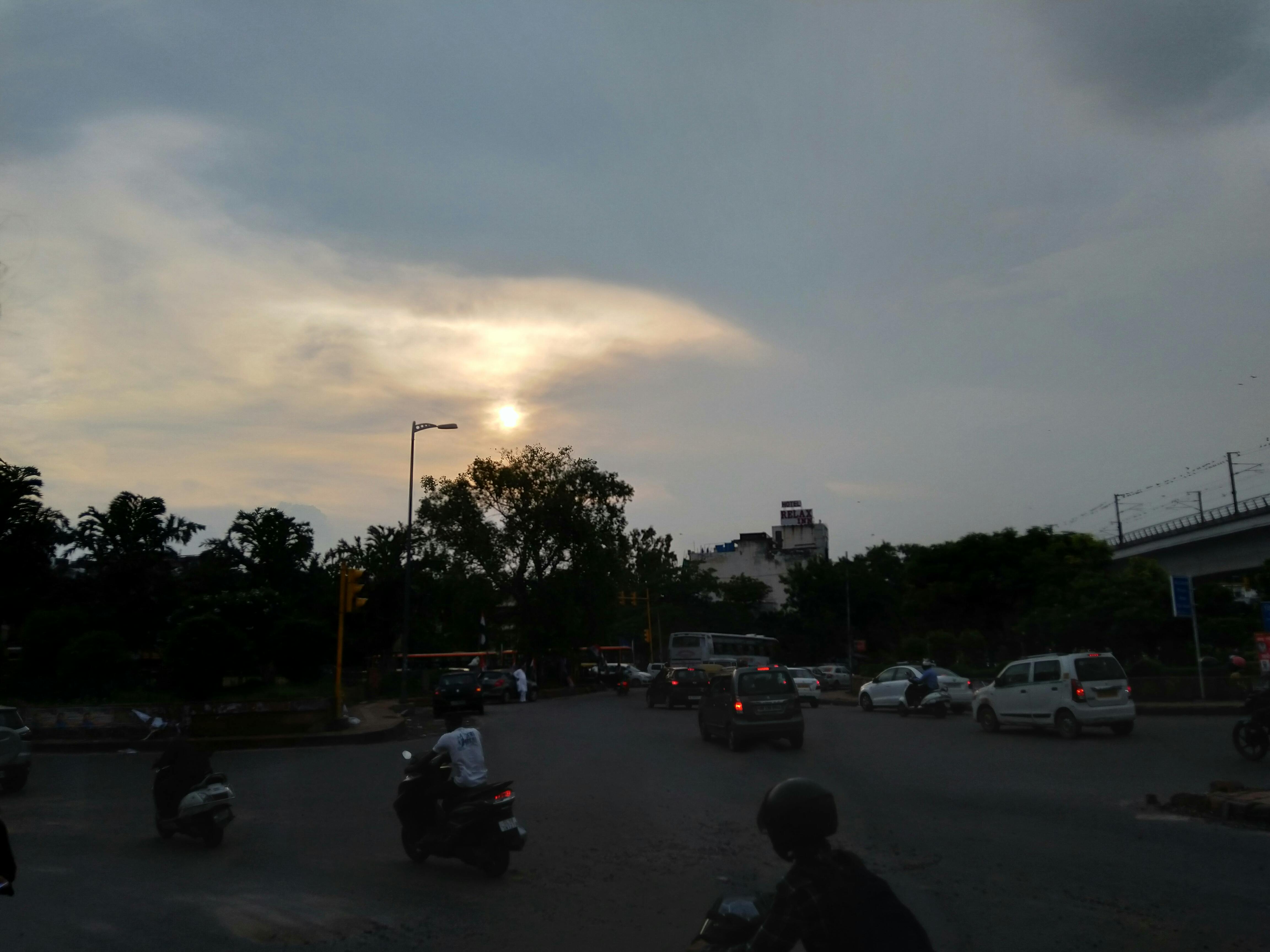 Free stock photo of evening sky, sunset, traffic circle