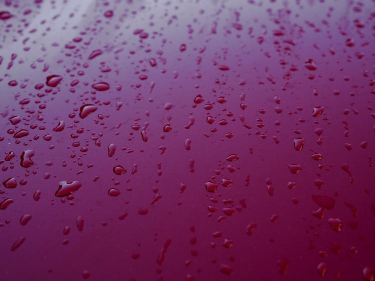 Water Drops On A Metal Surface 