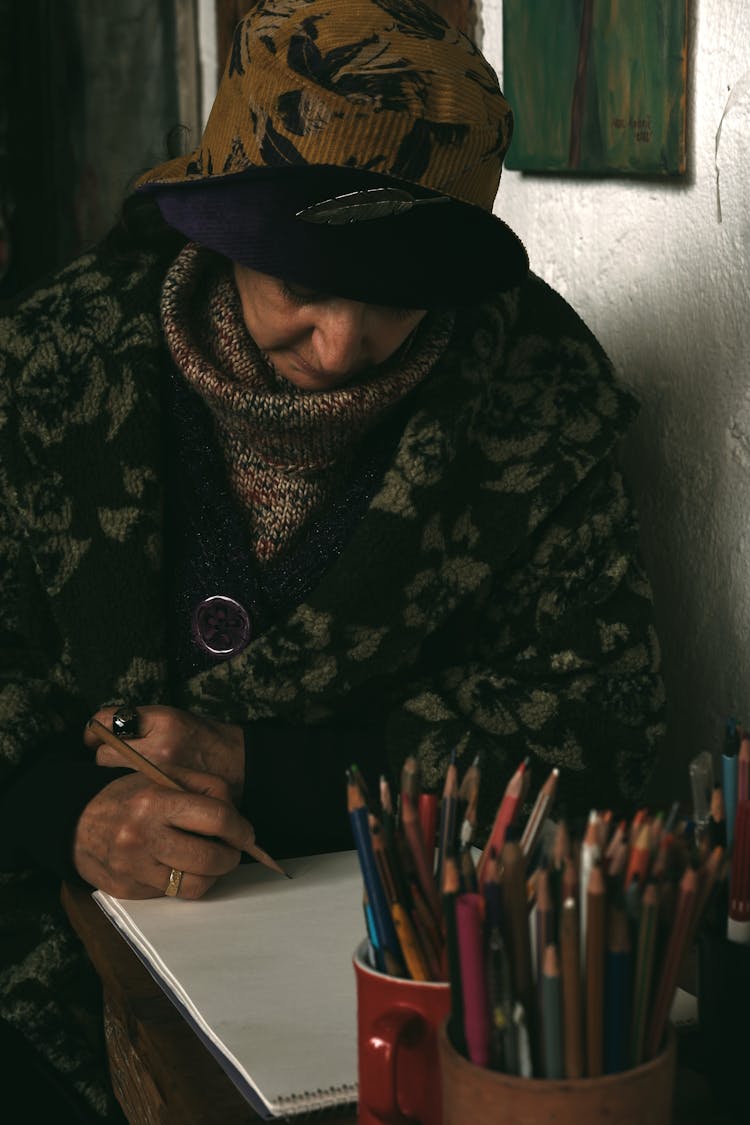 Photo Of A Woman Drawing