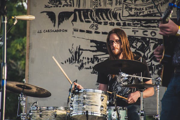 Percussion drummer performing
