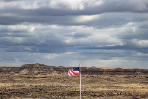 An American Flag in a Desert