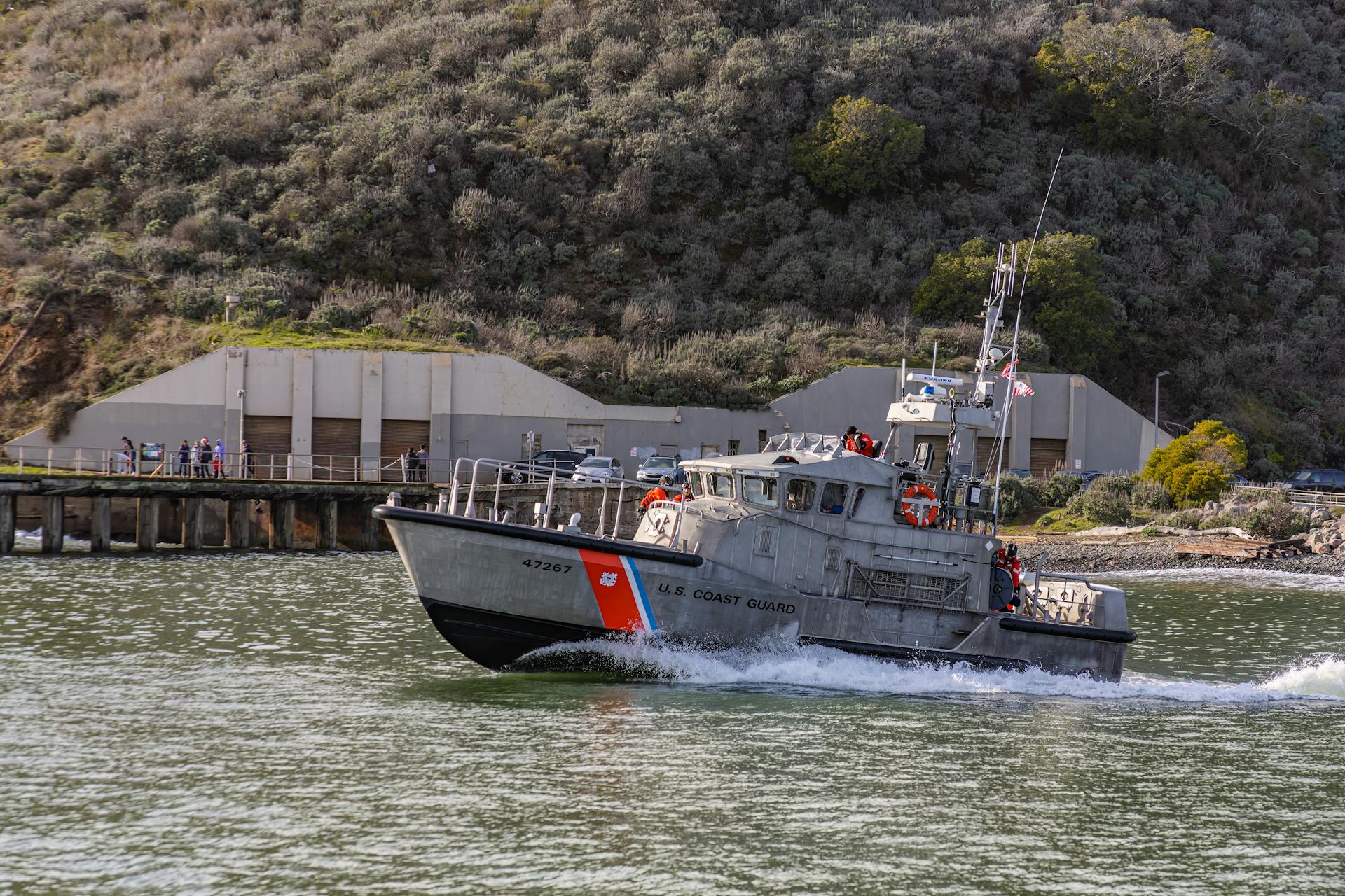 A Military Boat on Sea