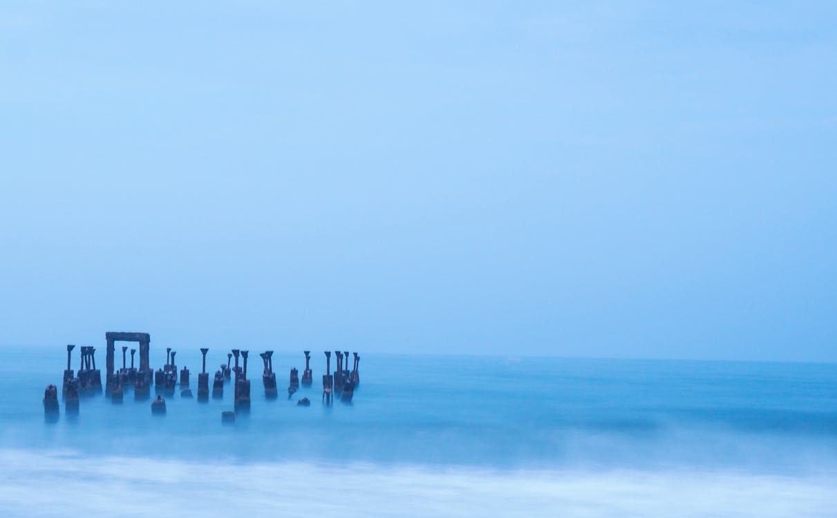 Free stock photo of beach, blue, long exposure Stock Photo