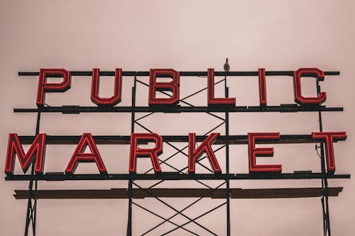 Free stock photo of fish market, overcast, pikes place