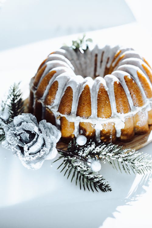 Pound Cake Decorated with a Rose