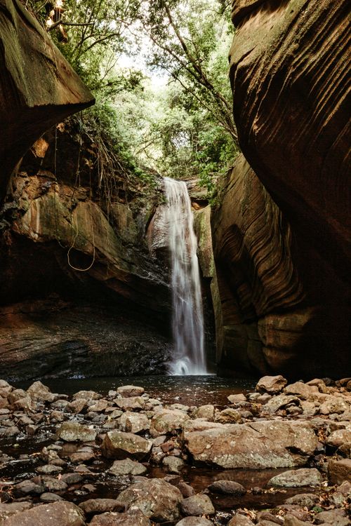 Rocks around Waterfall · Free Stock Photo