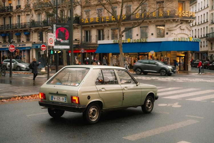 Car Stopping On A Pedestrian Lane