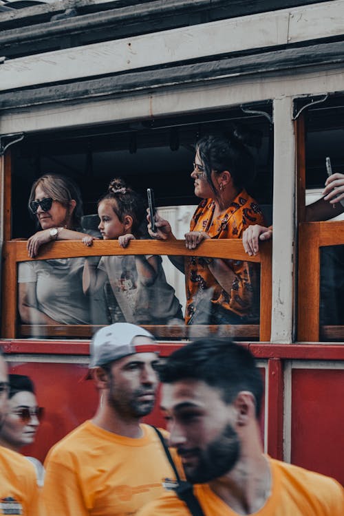 Free Passengers in Train Stock Photo