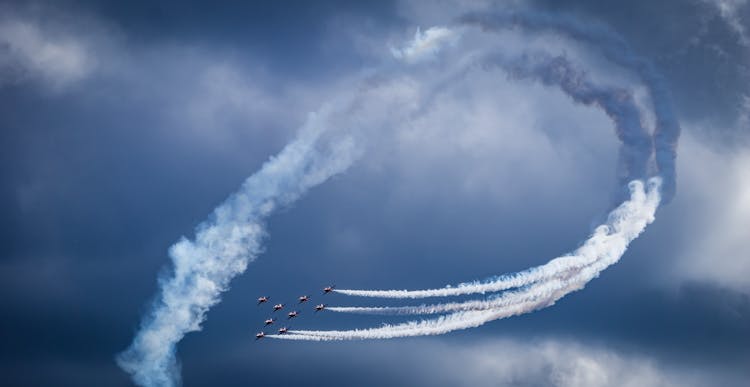 Photo Of Airplanes Performing Aerobatics