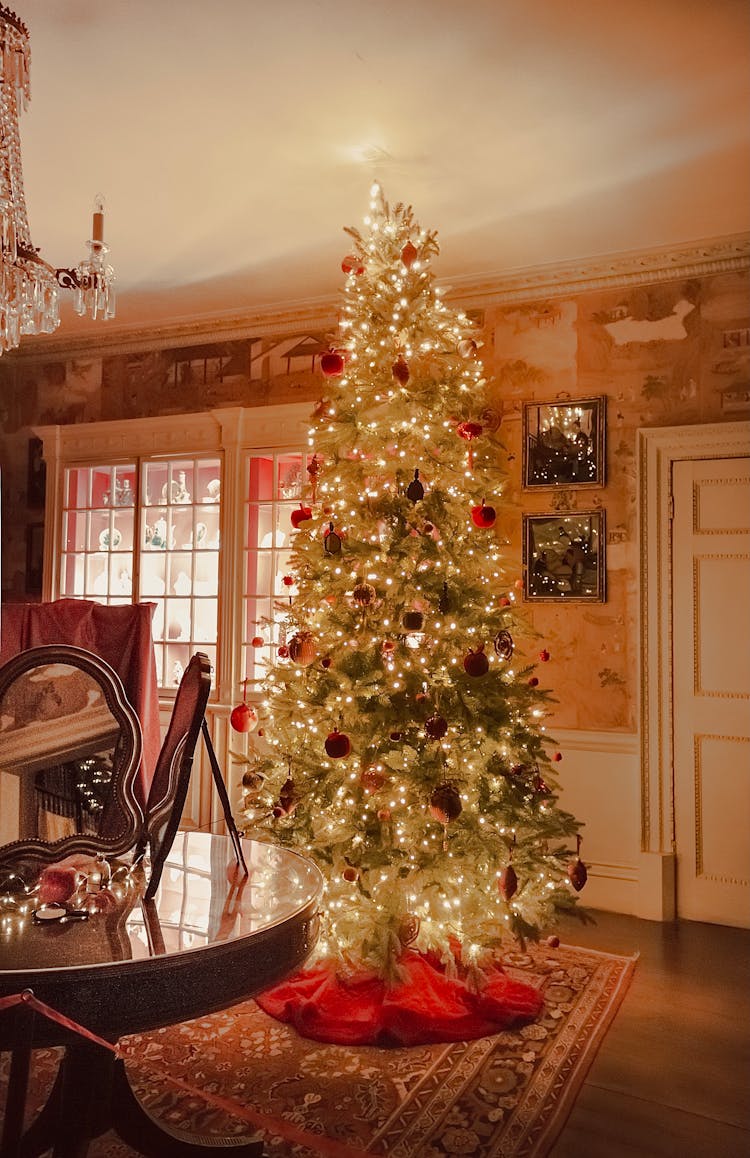 Tall Christmas Tree Inside The House