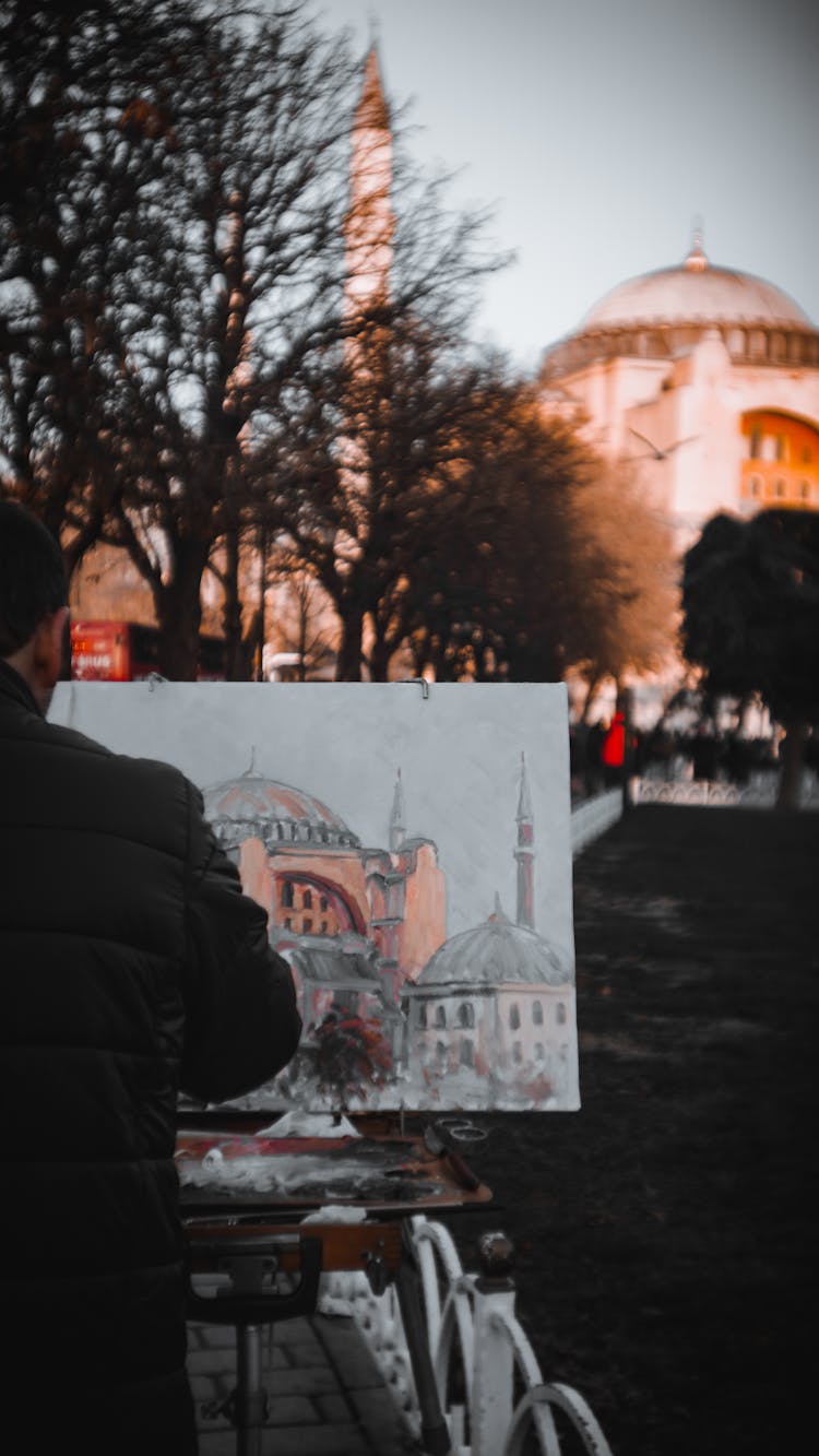 Artist Drawing Mosque