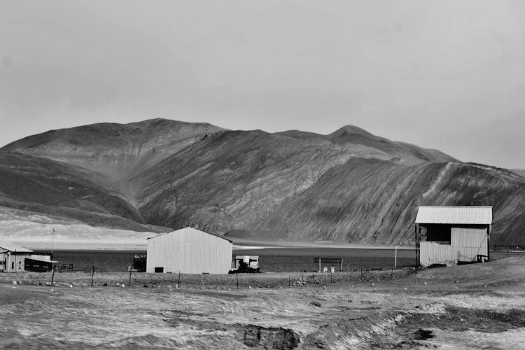 Farm In Black And White