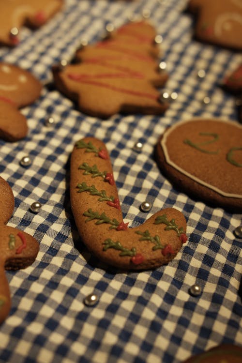 Close-up Christmas Gingerbread Cookies 