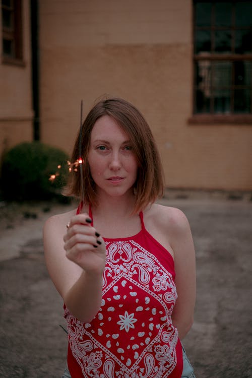 Portrait of Woman with Sparkler