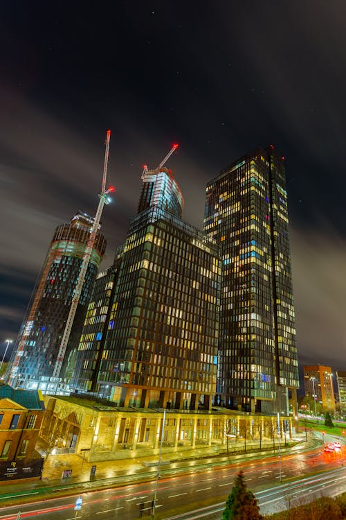 Skyscrapers Illuminated at Night