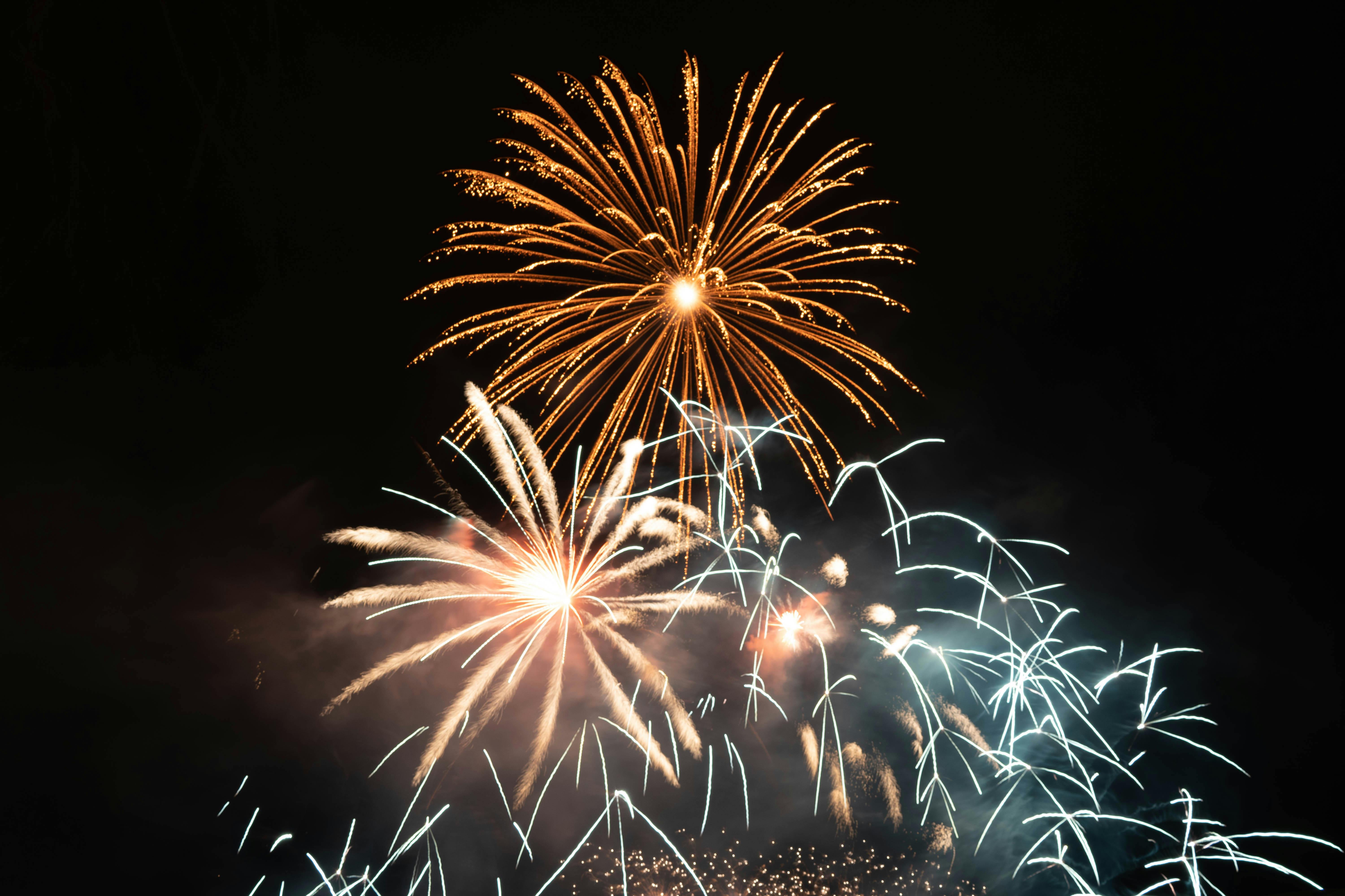 Silhouette Photo of Standing Man Holding Camera Looking at Fireworks ...