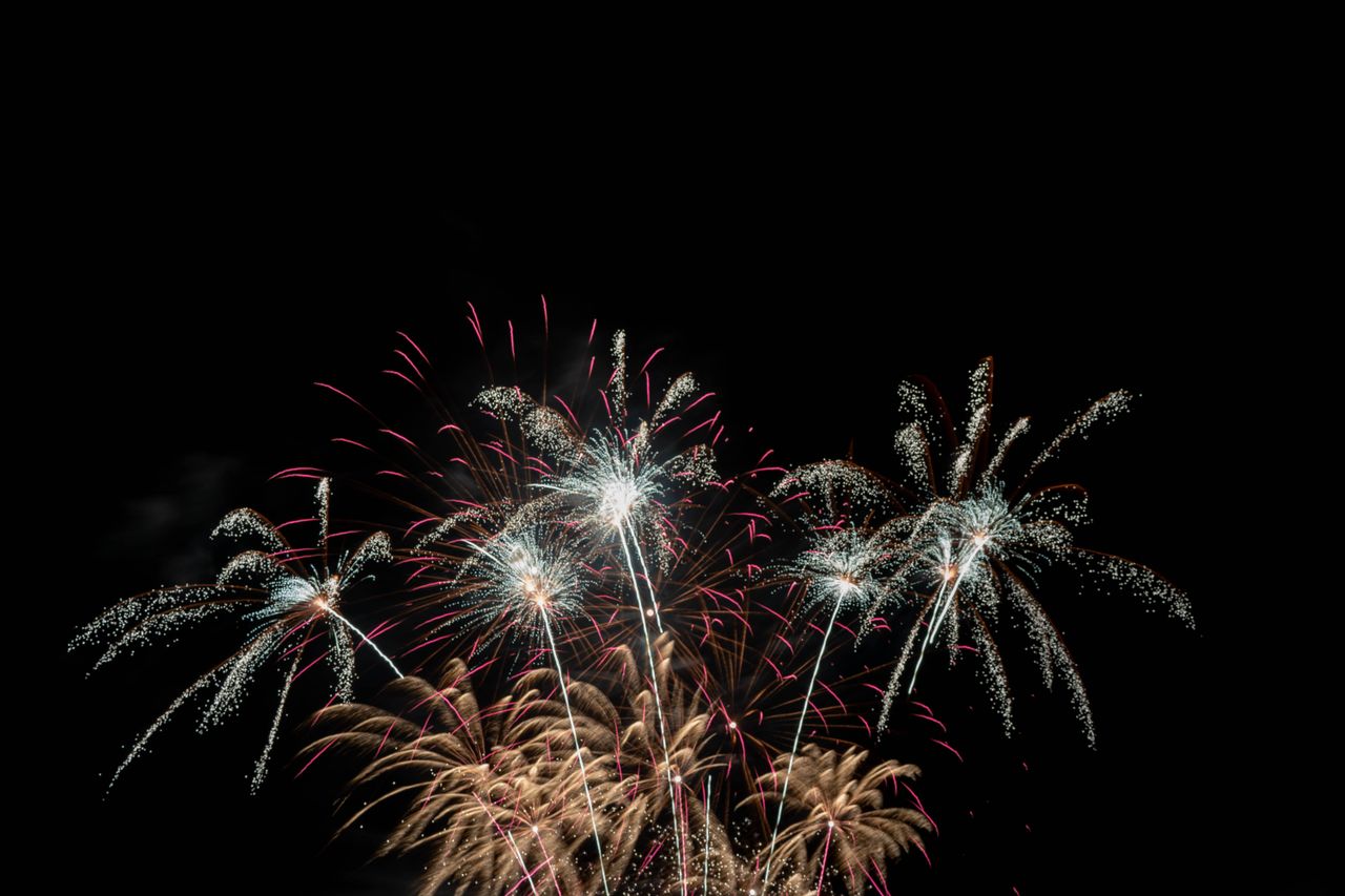 stunning fireworks illuminating the night sky with vibrant sparks and