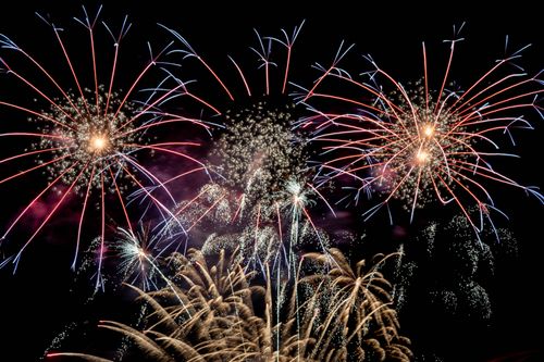 Free Stunning fireworks display lights up the night sky in Toronto, Canada. Stock Photo