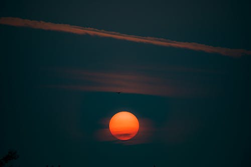 คลังภาพถ่ายฟรี ของ orange_background, ท้องฟ้าสวยงาม, พระอาทิตย์ตกดิน