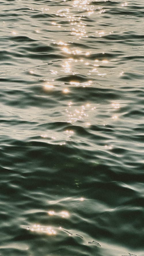 Close-up of Sunlight Reflecting in Water Surface