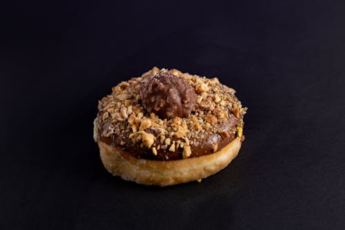 Donut in black background
