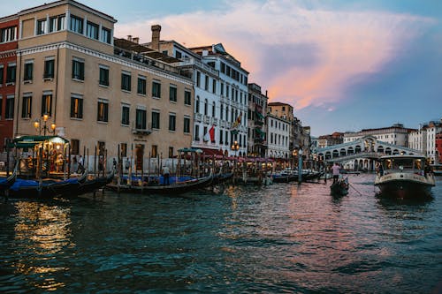 People on Canal in Venice