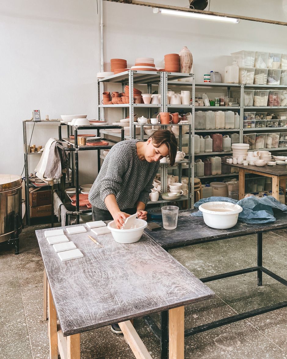 Ceramic studio work table by Iryna Varanovich on Pexels