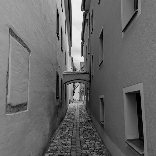 Alley in Town in Black and White