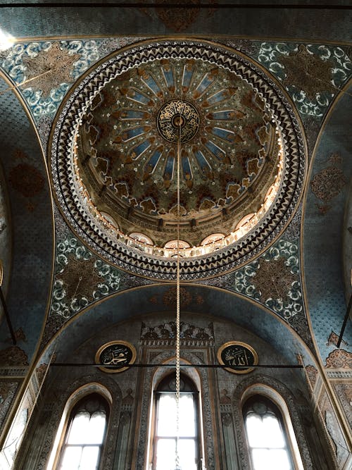 Interior of the Pertevniyal Valide Sultan Mosque in Istanbul, Turkey 