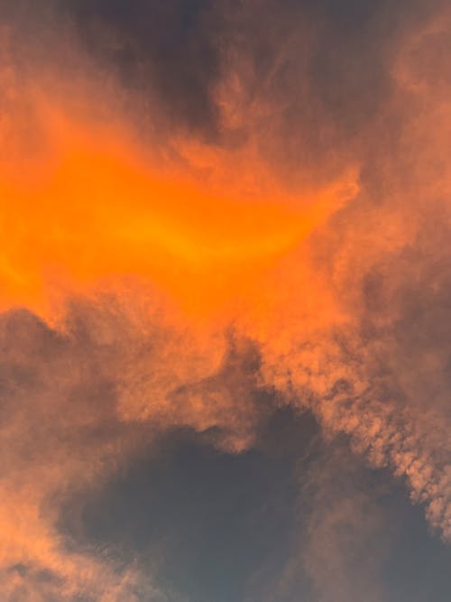 Základová fotografie zdarma na téma éterický, mraky, oranžová obloha
