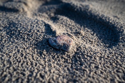 Close-Up Photo of a Heart Shaped Stone