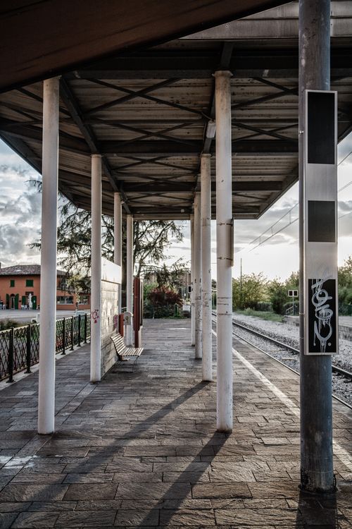 Free railway station Stock Photo
