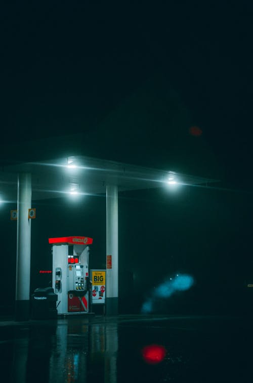Gas Station at Night Time