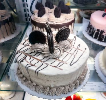 White With Chocolate Icing Bakery Cake Or Cake