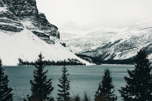 View of Mountains with Snow