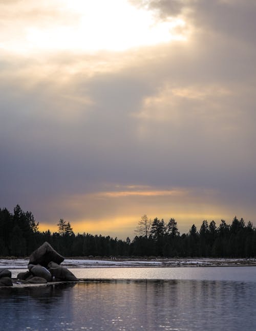 Photos gratuites de aube, forêt, lac