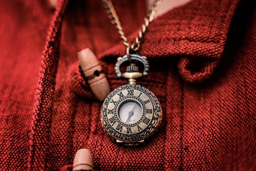 Gold-colored Chain Necklace With Watch Pendant