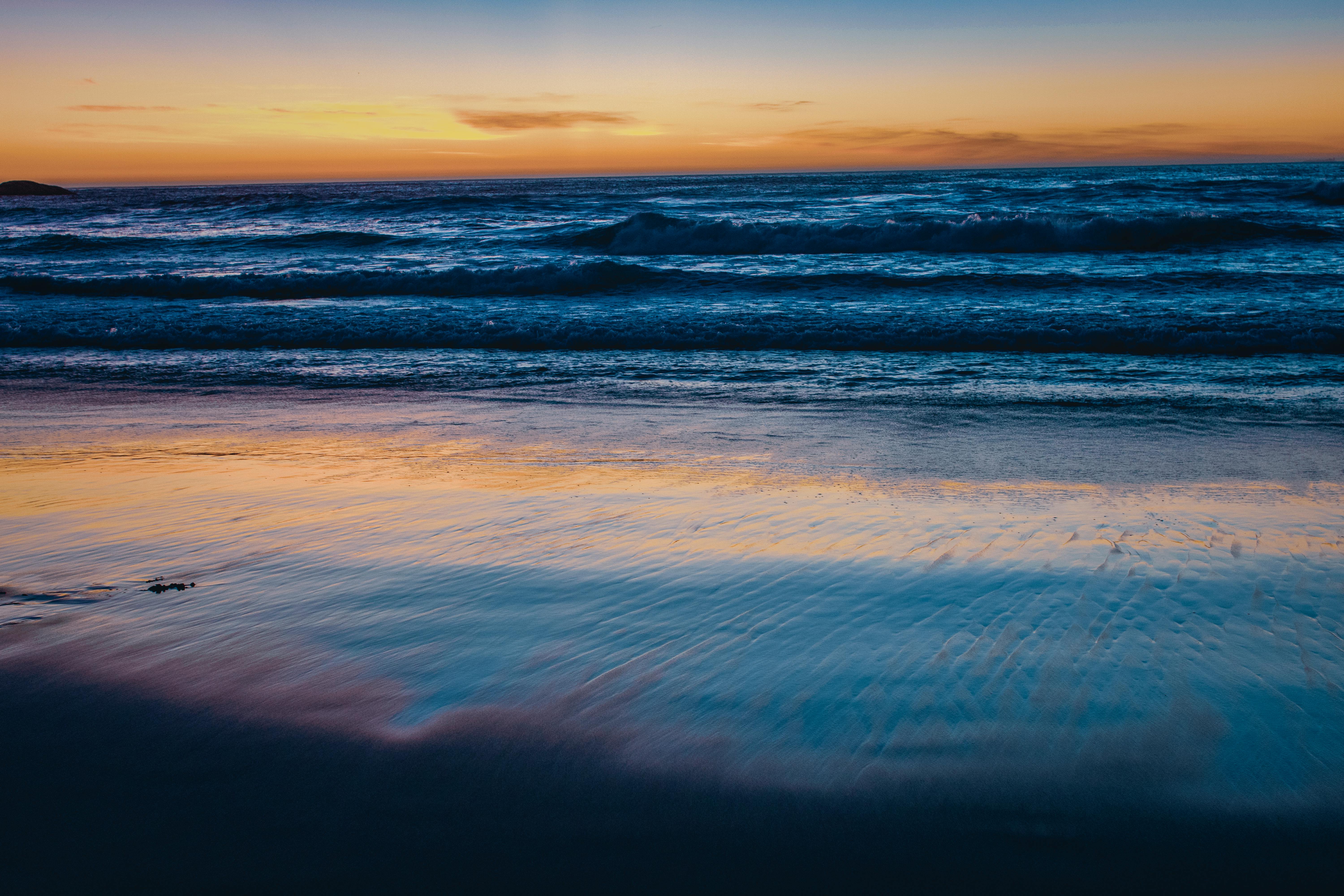 Free stock photo of golden sunset, ocean shore, ocean views
