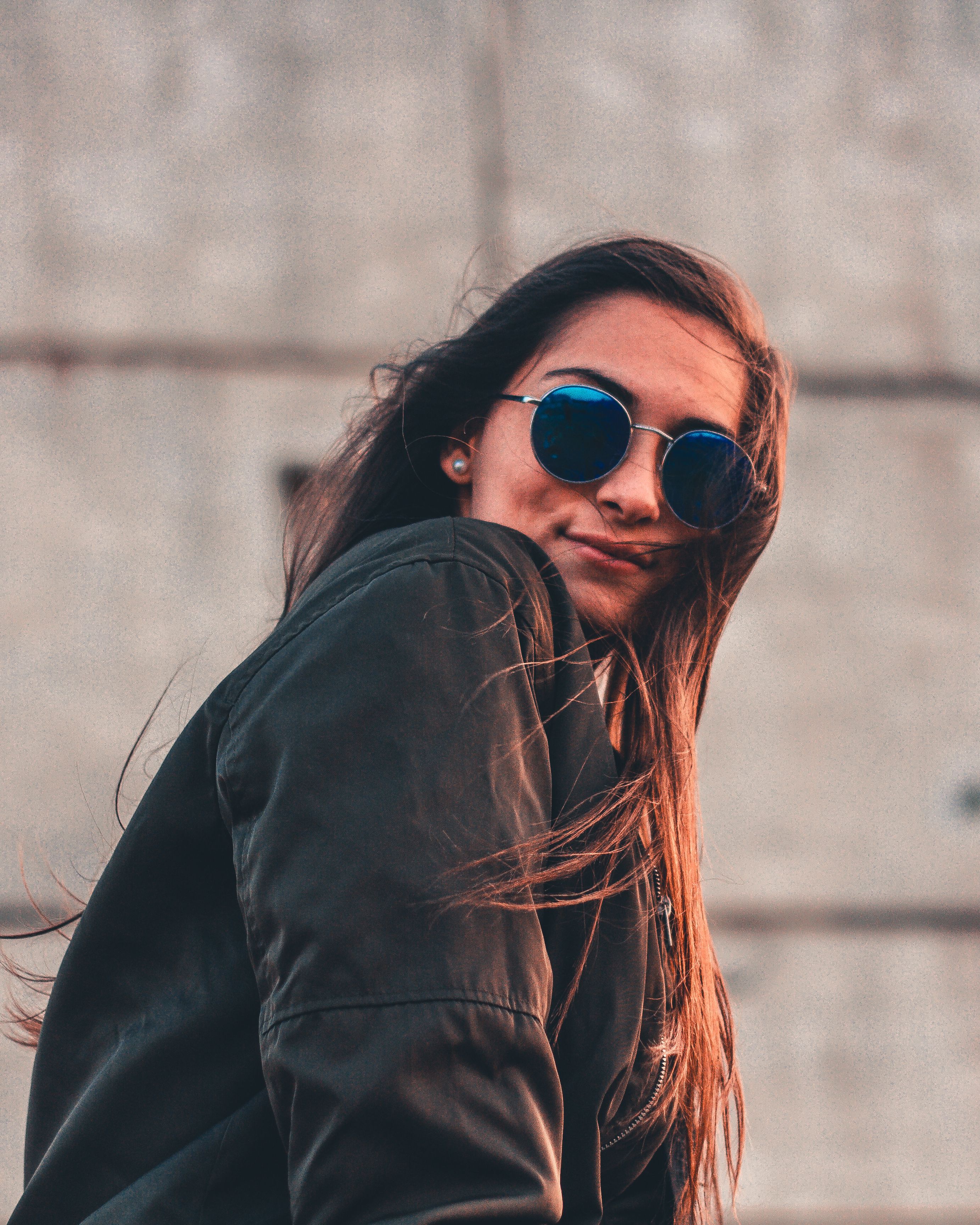 Selective Focus Photography of Woman Wearing Jacket and Sunglasses ...