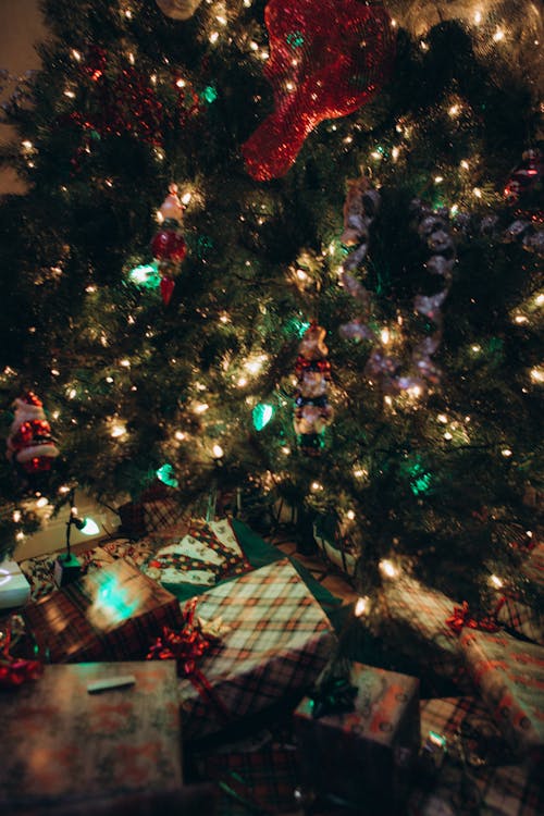 Foto d'estoc gratuïta de arbre de Nadal, caixes, decoracions