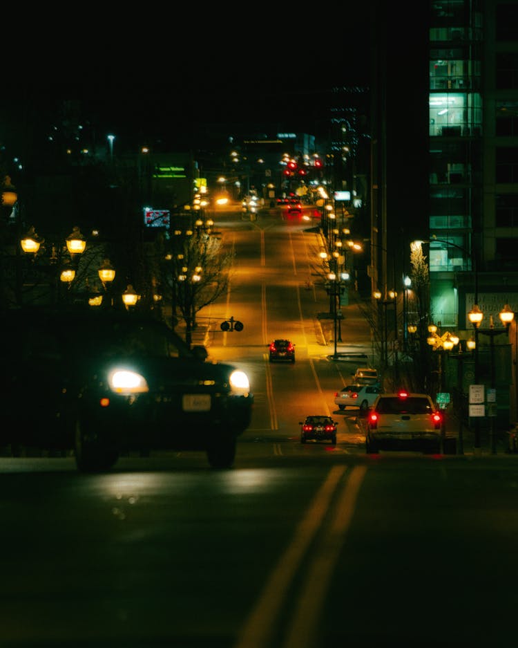 A Road In A City At Night